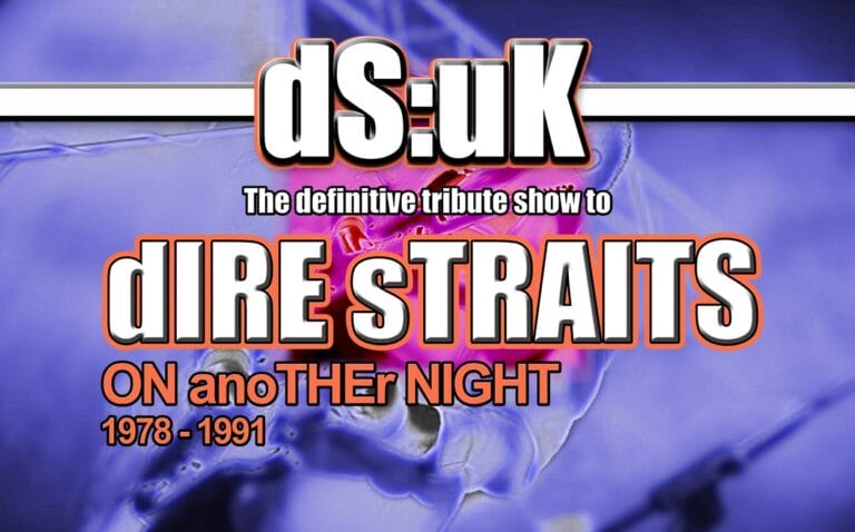 An image of a poster for Dire Straits, the definite tribute show at Launceston Town Hall on 13th November at 7.30pm